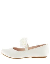 Shimmer Corsage Ballerina Flats , Ivory (IVORY), large