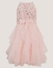 Gracie Embellished Waterfall Dress, Pink (PALE PINK), large