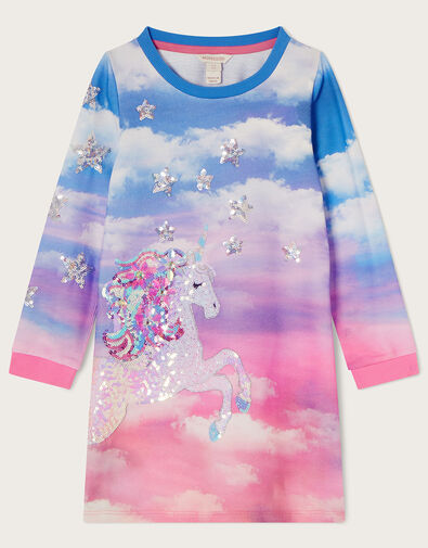 Unicorn Cloud Sweater Dress, Pink (PINK), large