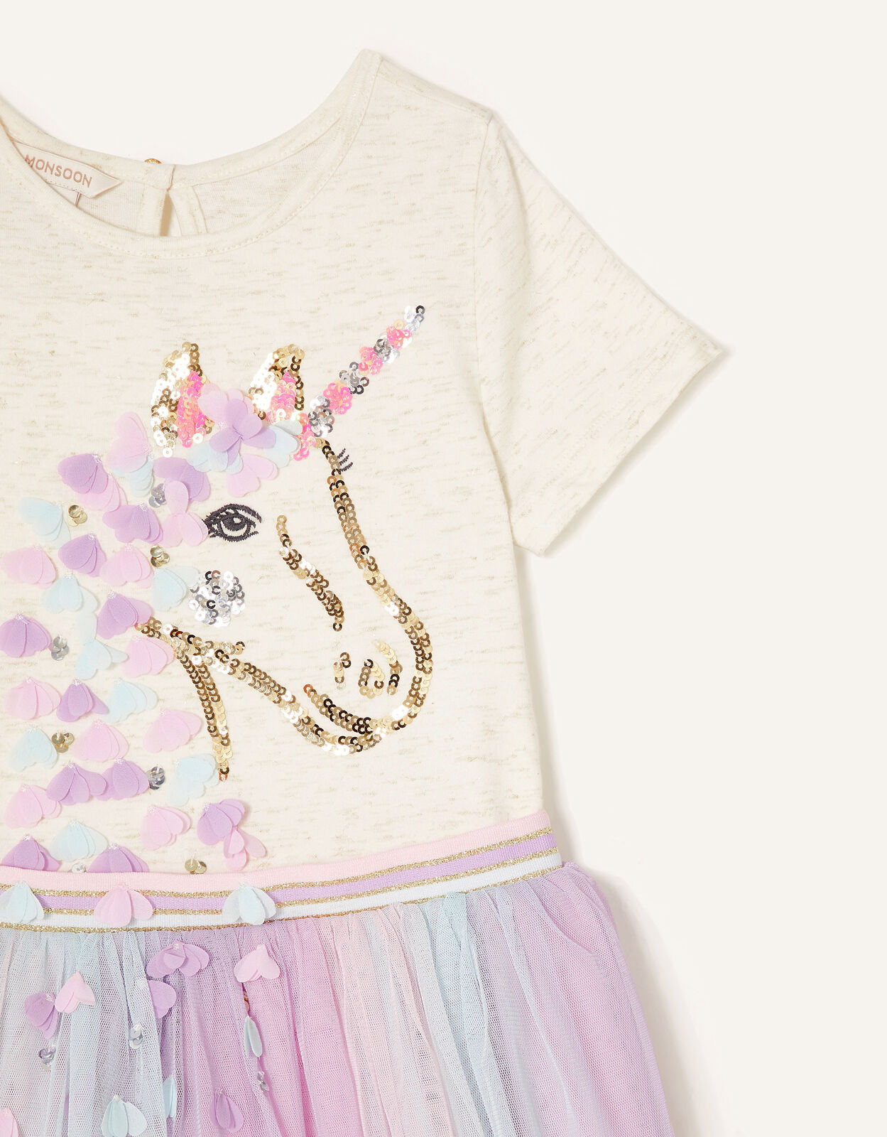 Unicorn Flower Disco Dress Ivory