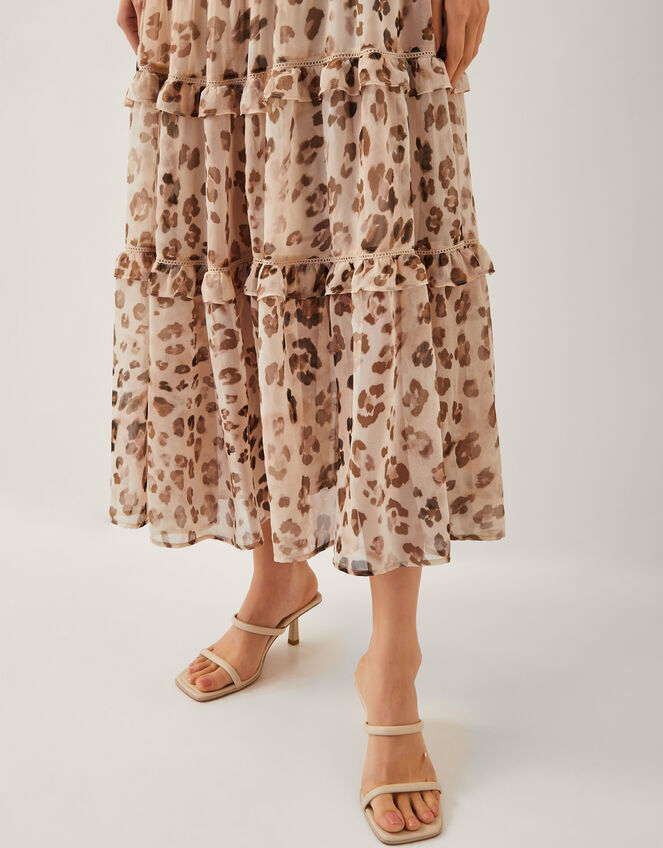 Leona Leopard Print Maxi Dress, Brown (BROWN), large
