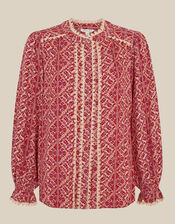 Katrina Long Sleeve Floral Print Top, Pink (PINK), large