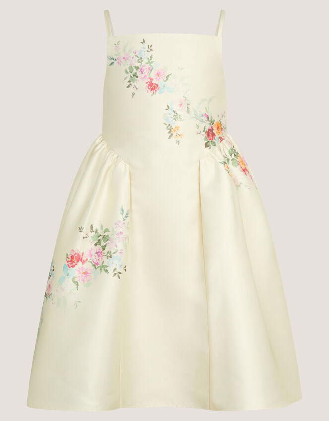 Molly Strappy Floral Party Dress, Ivory (IVORY), large