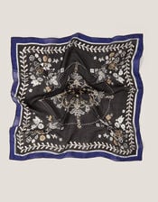 Sammi Square Medallion Silk Scarf, , large