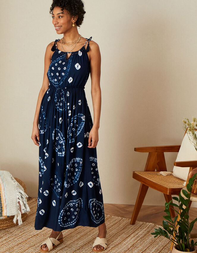 ARTISAN STUDIO Tie Dye Print Cami Dress, Blue (BLUE), large