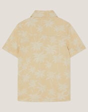 Palm Print Short Sleeve Shirt, Natural (STONE), large