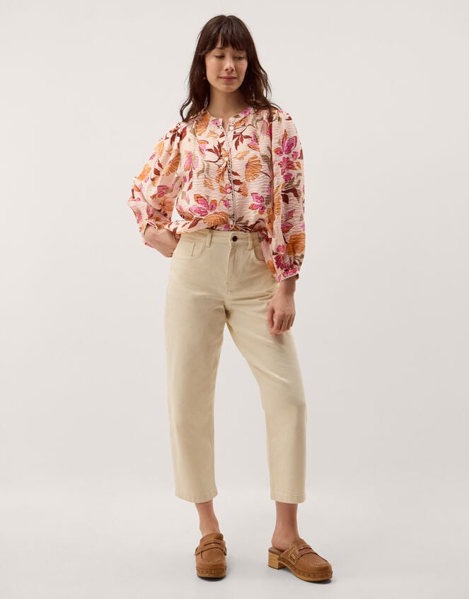 Leila Floral Print Blouse, Ivory (IVORY), large