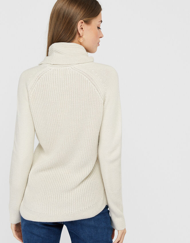 Christy Cowl Neck Knit Jumper, Ivory (IVORY), large