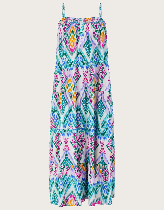 Ikat Print Tiered Cami Dress in LENZING™ ECOVERO™, VIOLET, large