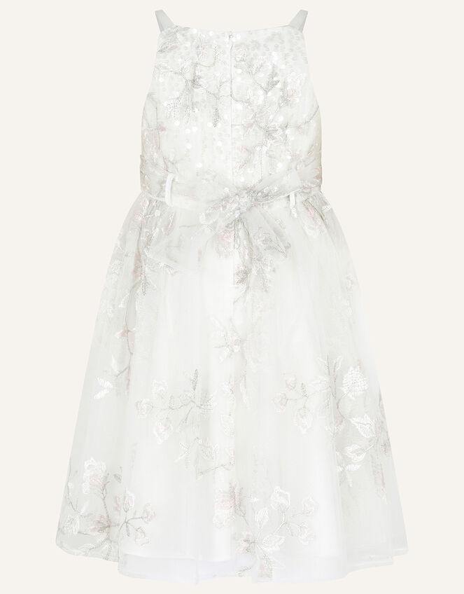 Embroidered Sequin Dress, Ivory (IVORY), large