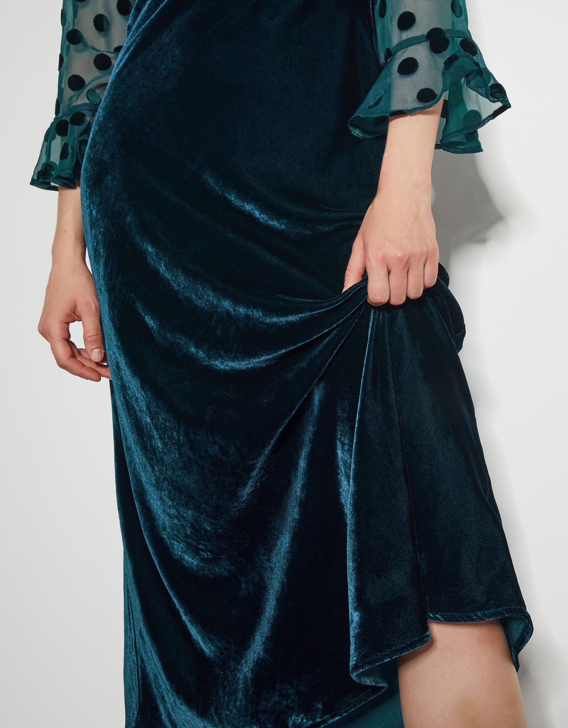 Polka dot velvet dress discount