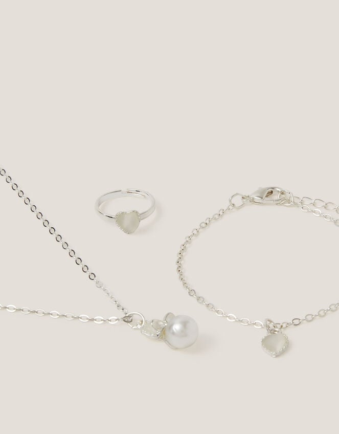 Pearl Heart Jewellery Set, , large