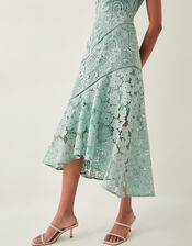 Gianna Sleeveless Lace Midi Dress, Green (SAGE), large