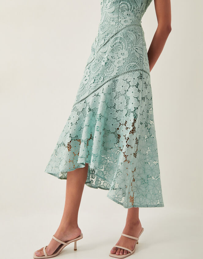 Gianna Sleeveless Lace Midi Dress, Green (SAGE), large
