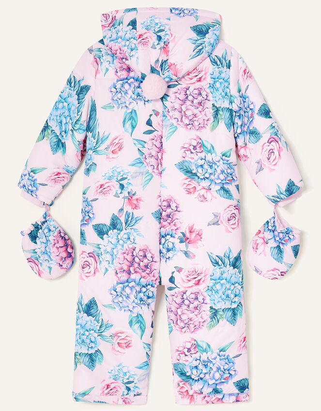 Baby Floral Padded Pramsuit, Pink (PALE PINK), large
