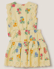 Sasha Broderie Floral Top & Skirt Set, Yellow (YELLOW), large