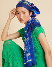 Floral Print Silk Scarf, , large