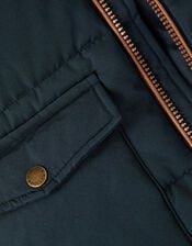 Mid Length Puffer Coat, Blue (NAVY), large