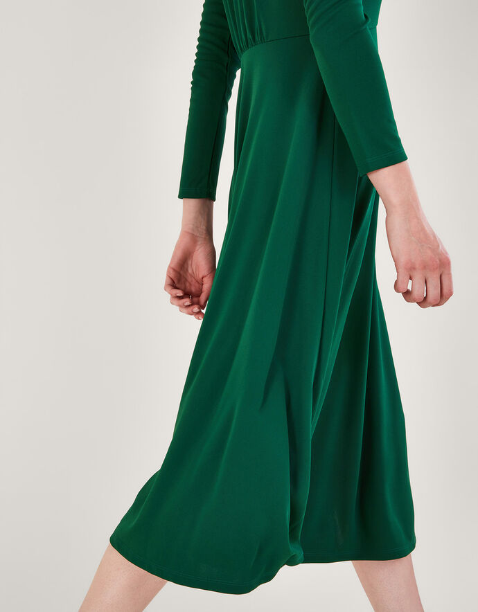 Collared Jersey Dress Green Midi Dresses Monsoon UK.