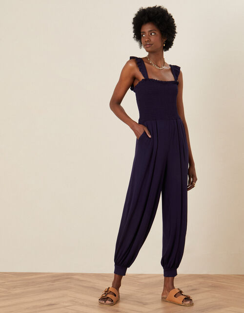 Holly Jersey Hareem Jumpsuit, Blue (NAVY), large