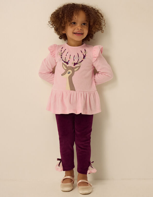 Baby Embellished Deer Top & Leggings Set, Pink (PINK), large