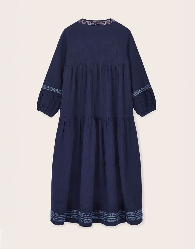 East Carita Hand-Embroidered Maxi Dress, Blue (NAVY), large