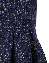 Foil Print Scuba Dress, Blue (NAVY), large