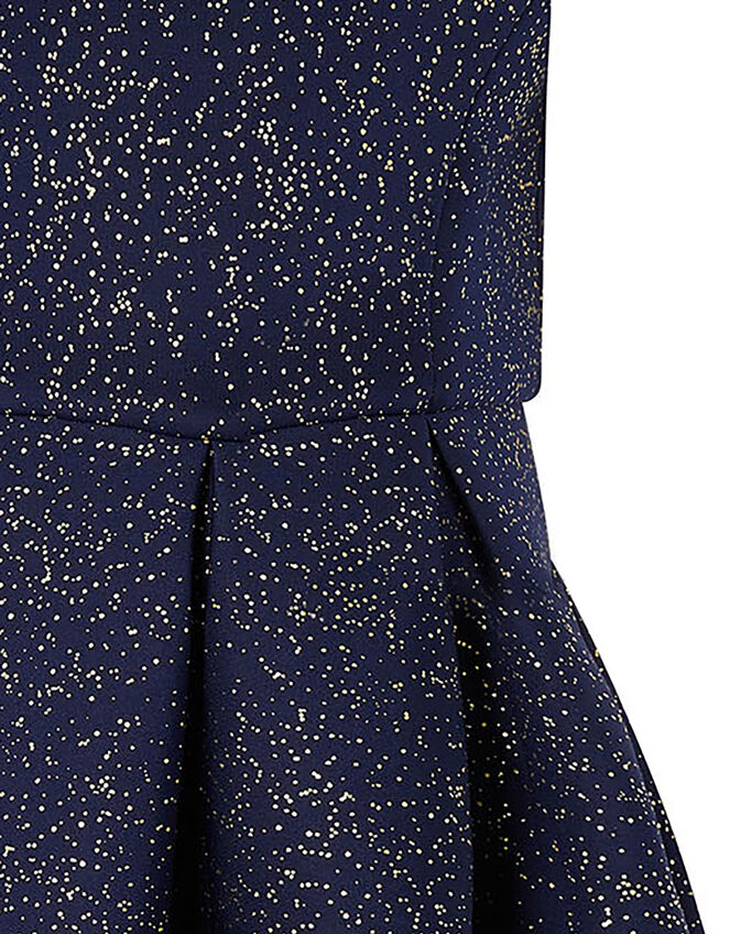 Foil Print Scuba Dress, Blue (NAVY), large