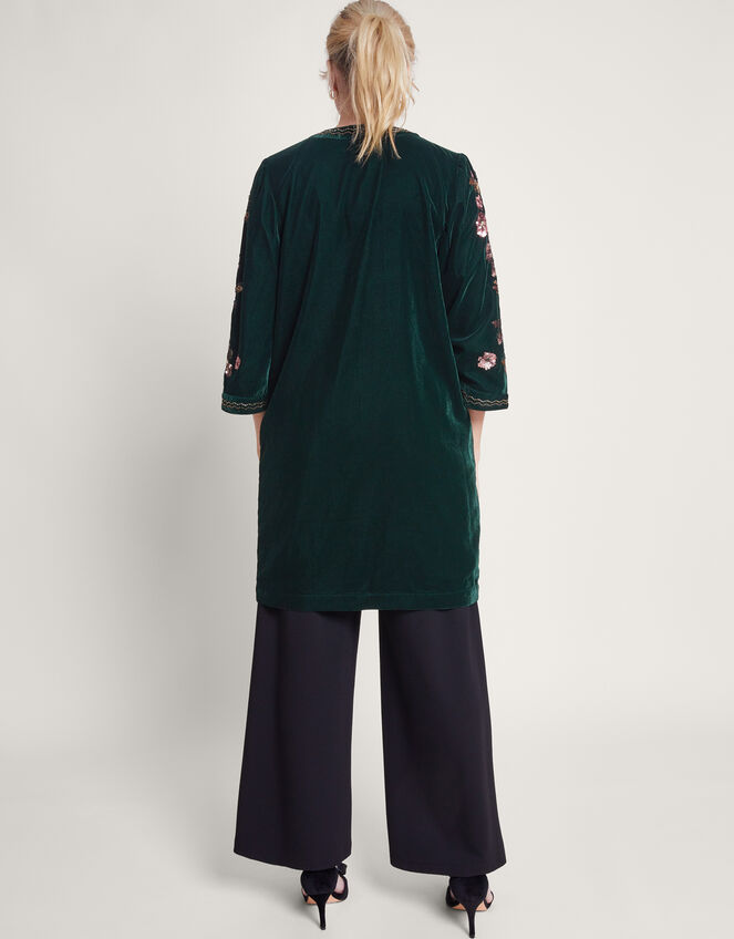 Kiara Velvet Kimono, Green (GREEN), large