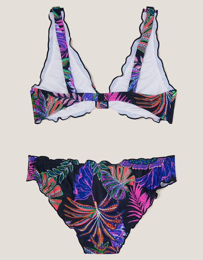 Tropical Print Frill Bikini Set, Multi (MULTI), large