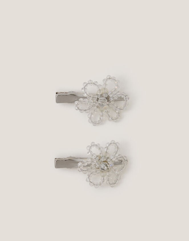 2-Pack Beaded Flower Hair Clips, , large