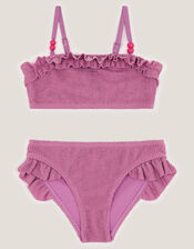 Textured Frill Bikini Set, Purple (LILAC), large