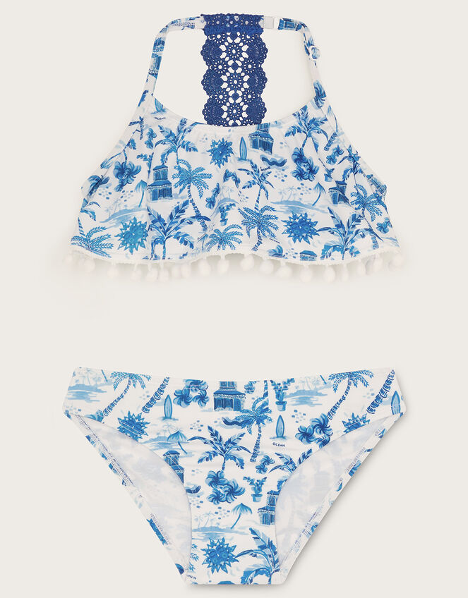 Resort Print Bikini Set, Blue (BLUE), large