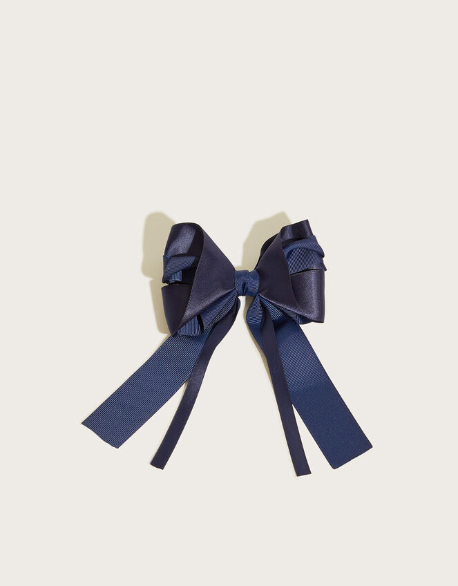 School Pleat Long Tie Bow Hair Clip