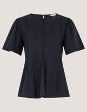 Tate Lace Peplum T-Shirt, Blue (NAVY), large