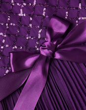 Keita Cape Sequin Pleated Dress, Purple (PURPLE), large