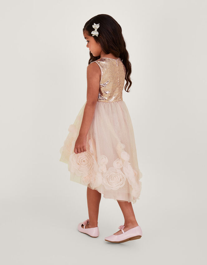 Arabella 3D Roses Dress, Pink (DUSKY PINK), large