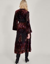 Peri Paisley Devore Dress, Black (BLACK), large