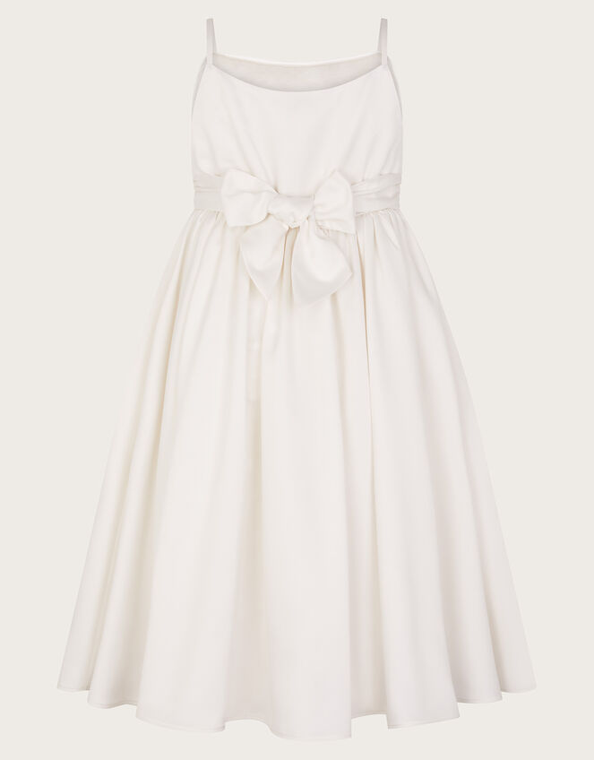 Orelia Strappy Sequin Satin Dress, White (WARM IVORY), large