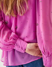 Candice Embellished Pussybow Blouse, Pink (PINK), large