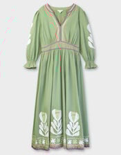 East Valeria Appliqué Midi Dress, Green (GREEN), large