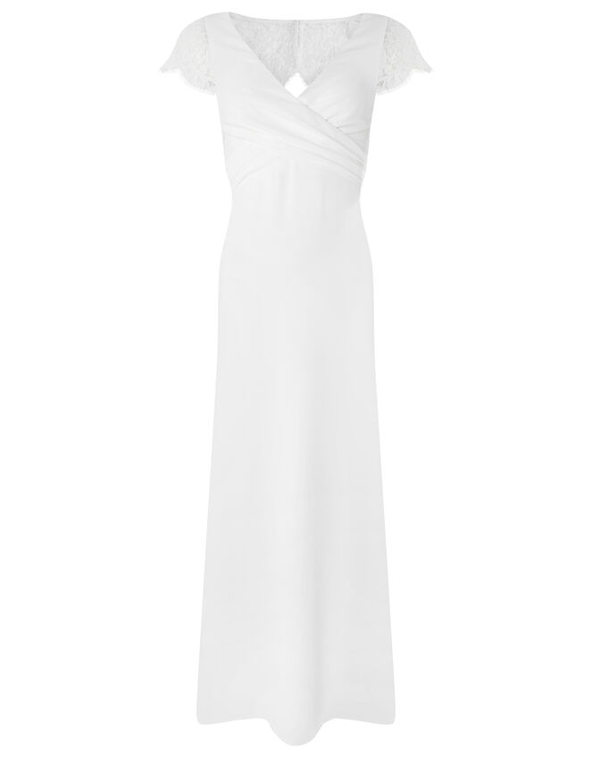Leonora Bridal Crepe Lace Maxi Dress, Ivory (IVORY), large