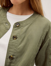 Colette Linen Blend Jacket, Green (KHAKI), large
