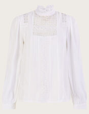 Rachel Lace Victoriana Top, Ivory (IVORY), large