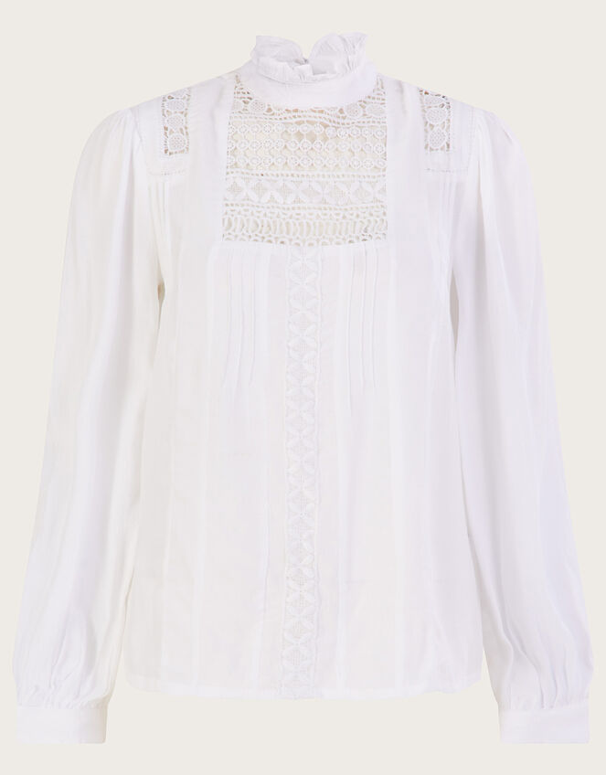 Rachel Lace Victoriana Top, Ivory (IVORY), large