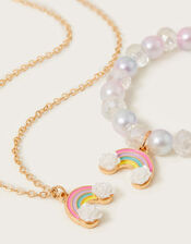 Rainbow Necklace and Bracelet Set, , large