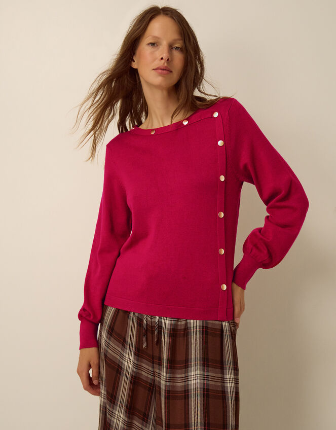 Beryl Button Jumper, Red (RED), large