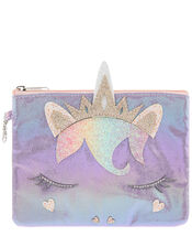 Lila Shimmer Unicorn Pouch Bag, , large