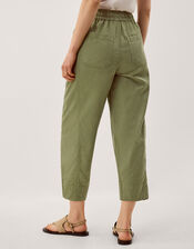 Megan Cropped Barrel Trousers, Green (KHAKI), large