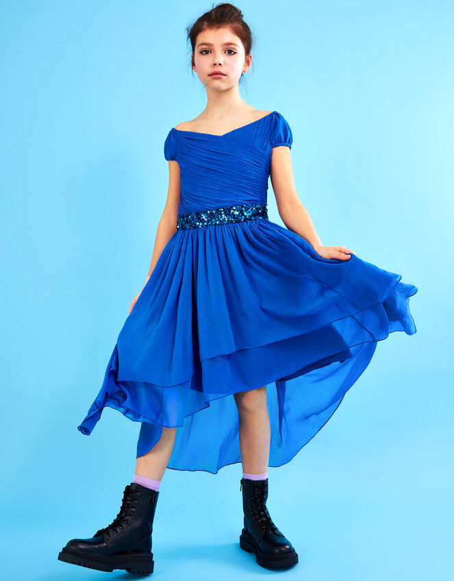 Abigail Bardot Prom Dress, Blue (BLUE), large